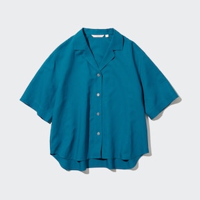 Uniqlo Linen-Blend Open Collar Shirt :) new w/o tags - Depop