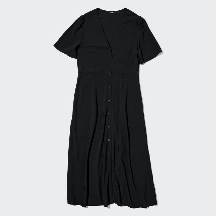 Vネックフレアワンピース 半袖 Women ユニクロ Vネックフレアワンピース 半袖 Women ユニクロ