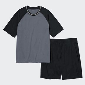 Uniqlo Mens AIRism Cotton T Shirt Shorts Lounge Set Pants Short Sleeve 2  Set 2XL
