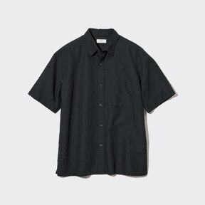 uniqlo black button down