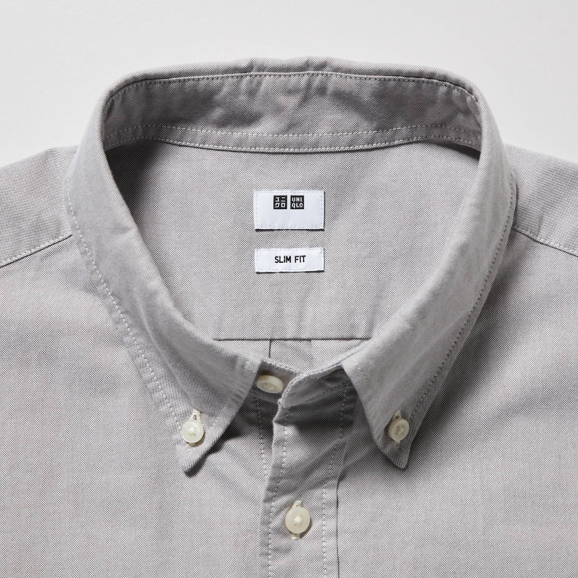 Uniqlo oxford slim fit short sales sleeve shirt