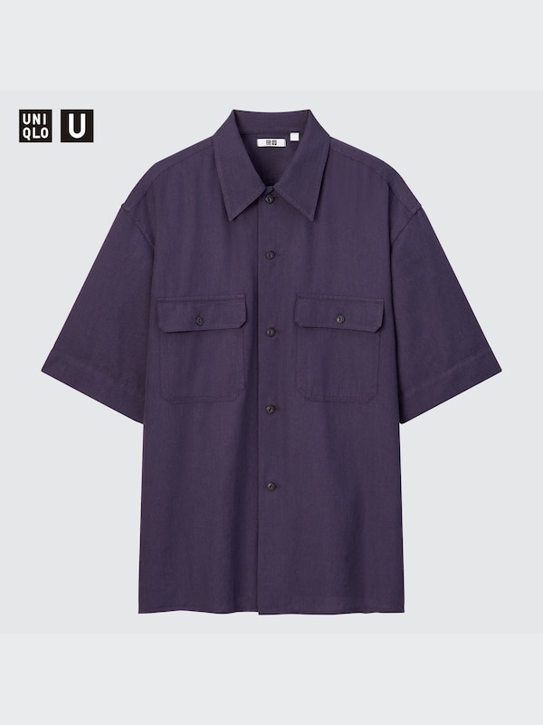 Kemeja Work Oversize Lengan Pendek Uniqlo U
