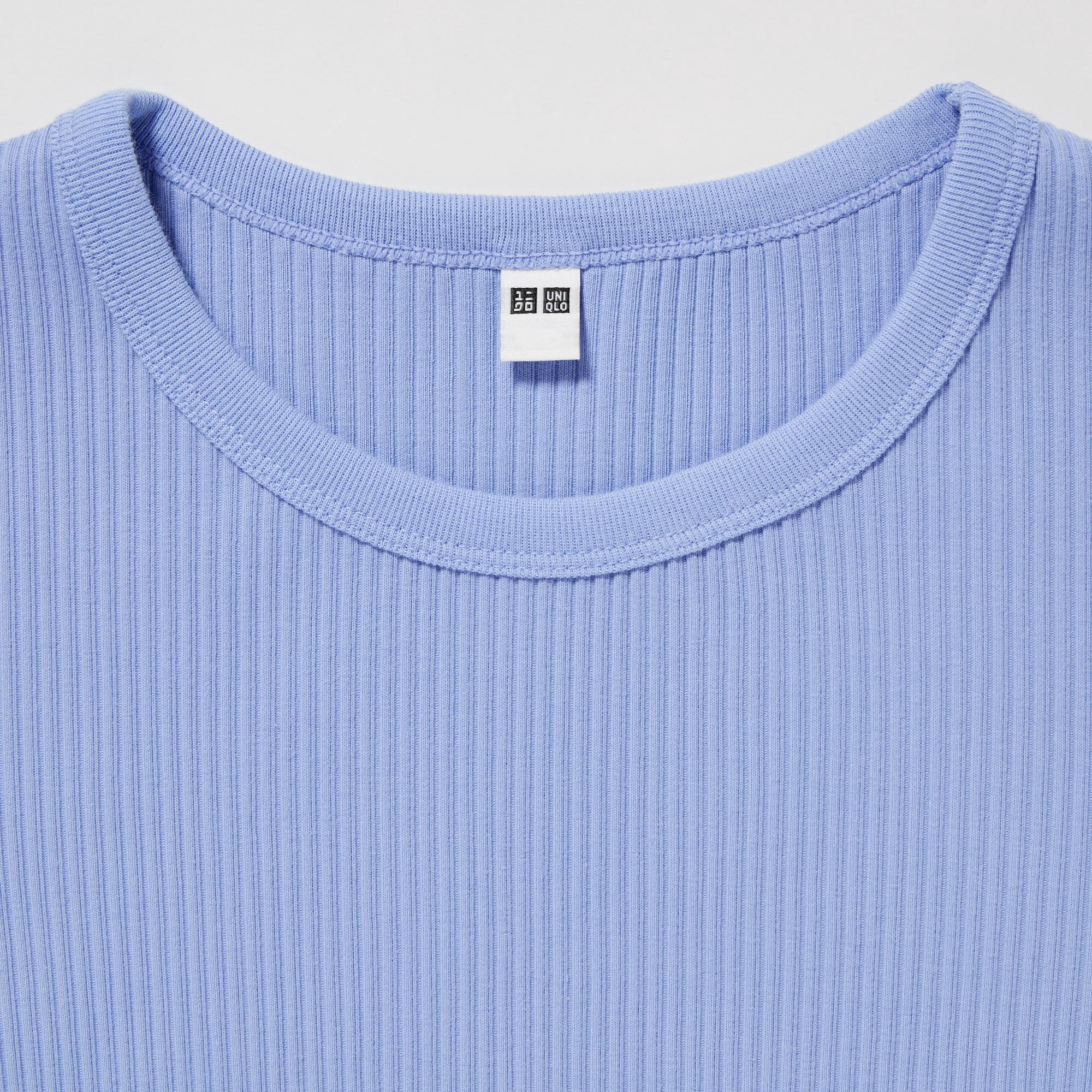 Uniqlo ribbed crew neck hotsell short sleeve