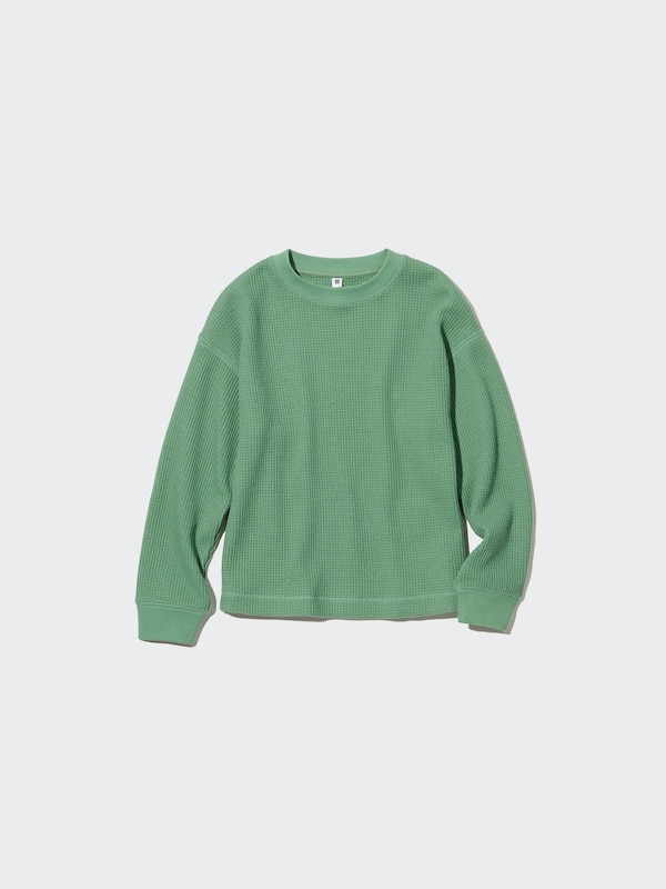 KIDS Waffle Long Sleeve Crew Neck T-Shirt