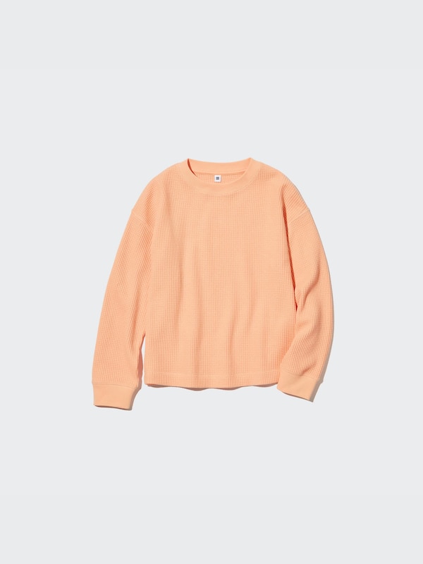 KIDS Waffle Long Sleeve Crew Neck T-Shirt