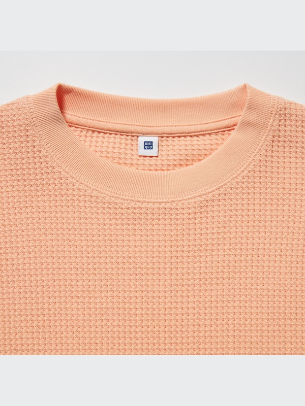 KIDS Waffle Long Sleeve Crew Neck T-Shirt