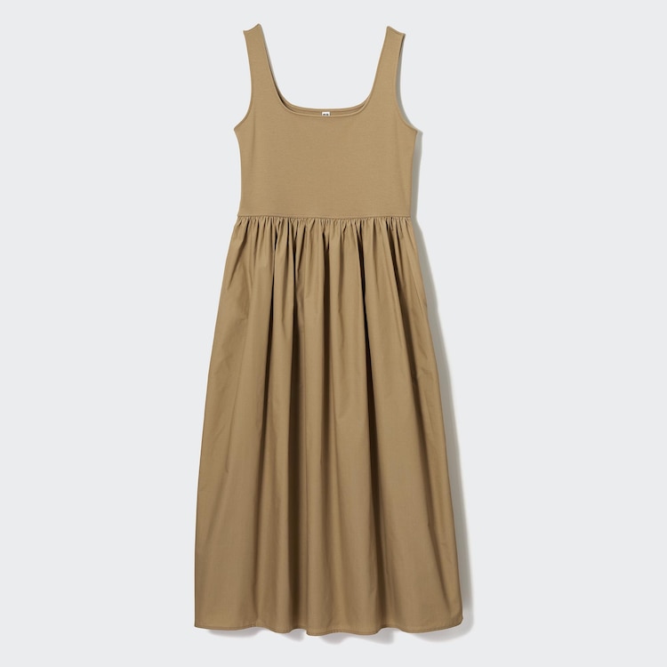 Combination Sleeveless Flare Dress