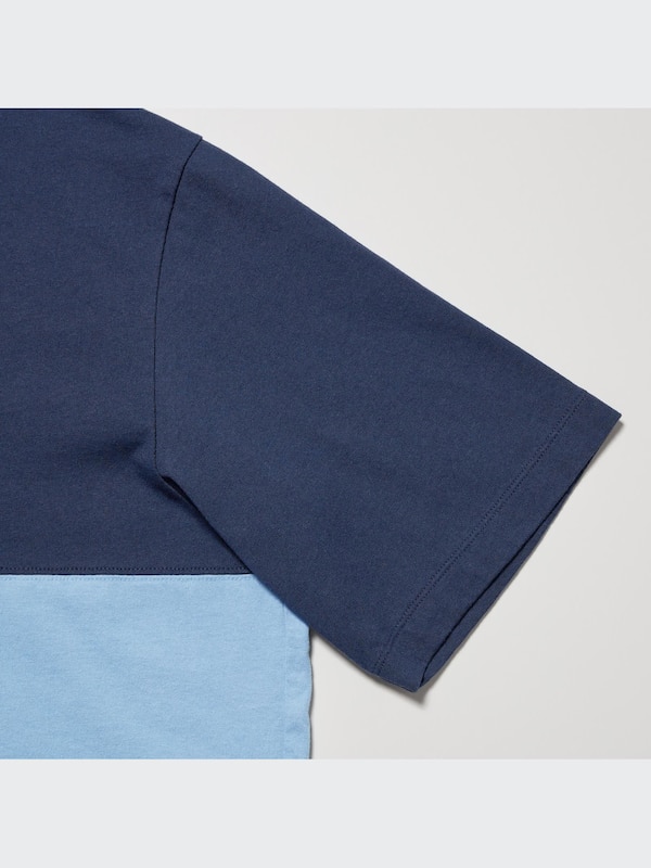 Oversized Crew Neck Half Sleeve T-Shirt (Color Block)