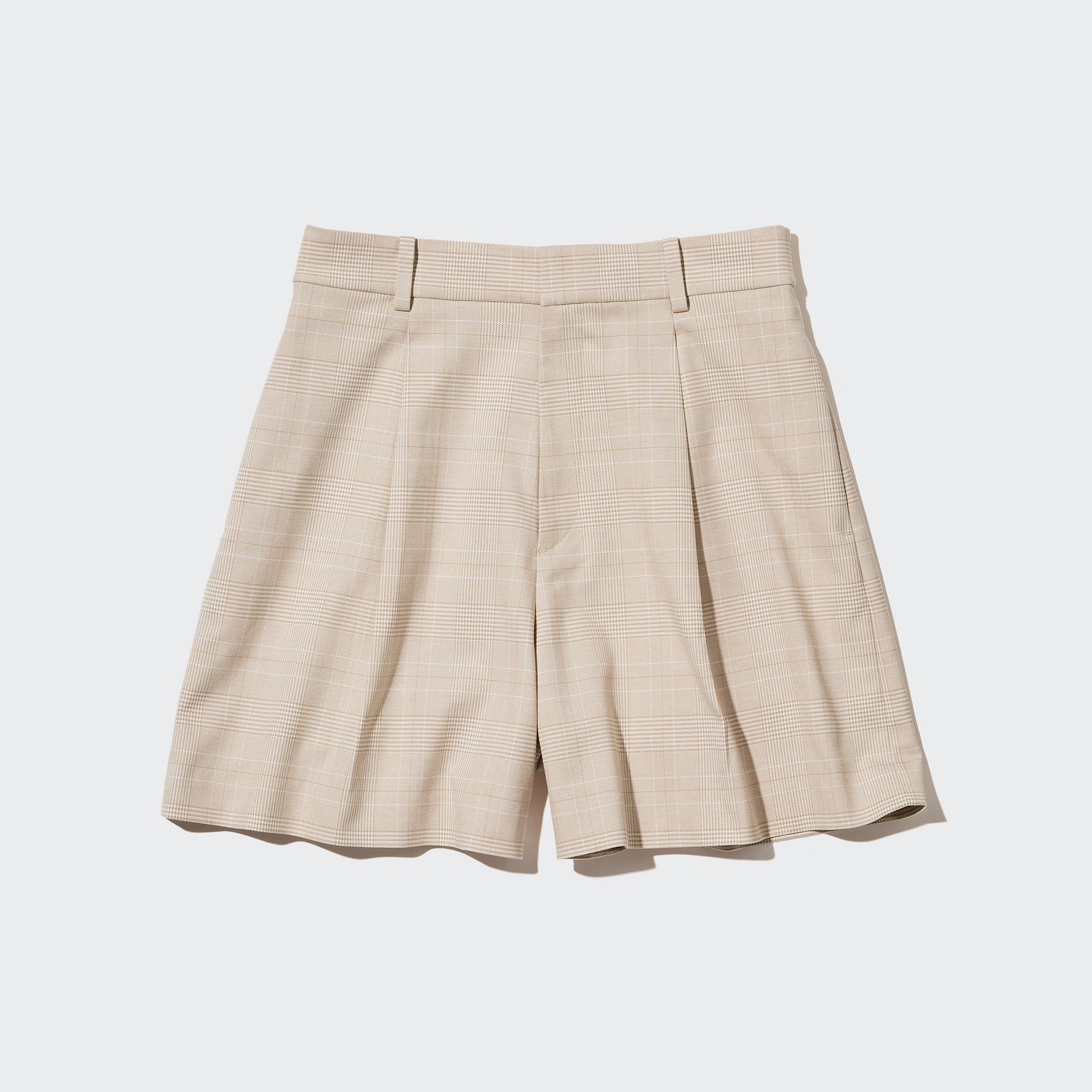 WOMEN'S SMART TUCKED SHORTS (CHECKED) | UNIQLO SG