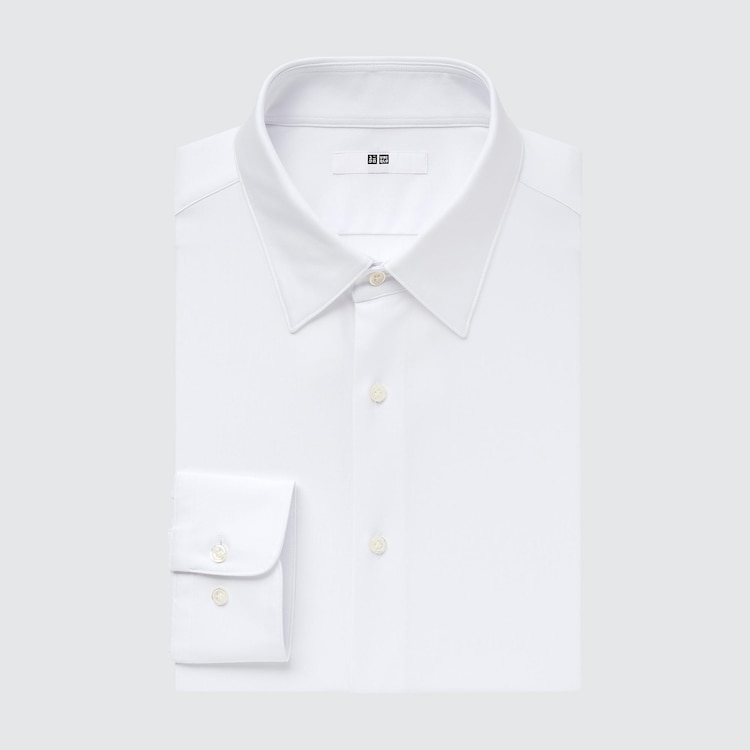 ユニクロ公式 ノンアイロンジャージーシャツ（レギュラーカラー・長袖・ポケットなし）