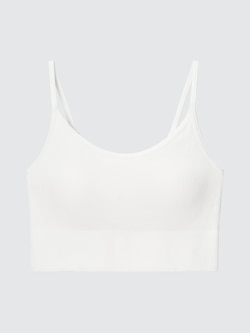 新品タグ付》UNIQLO シームレスハーフブラキャミソール S 黒白灰青茶 