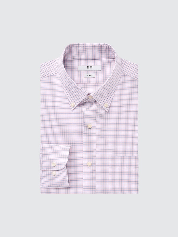 Fine Cloth Easy Care Stretch Slim Fit Shirt (Checked)
