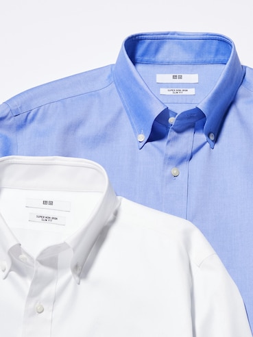 Super Non Iron Slim Fit No Pocket Long Sleeve Shirt (Button-down)
