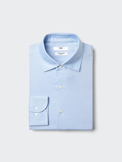 Super Non Iron Slim Fit No Pocket Long Sleeve Shirt (Spread)