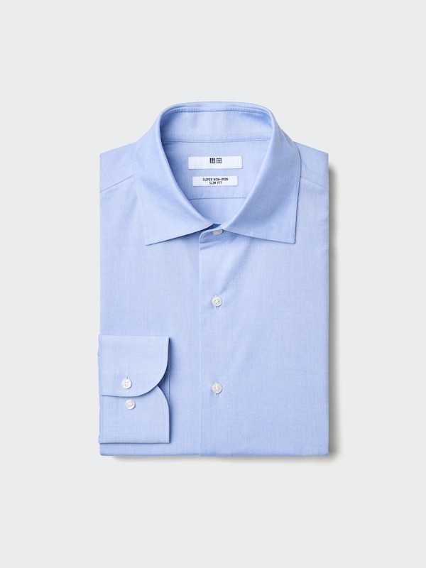 Super Non Iron Slim Fit No Pocket Long Sleeve Shirt (Spread)