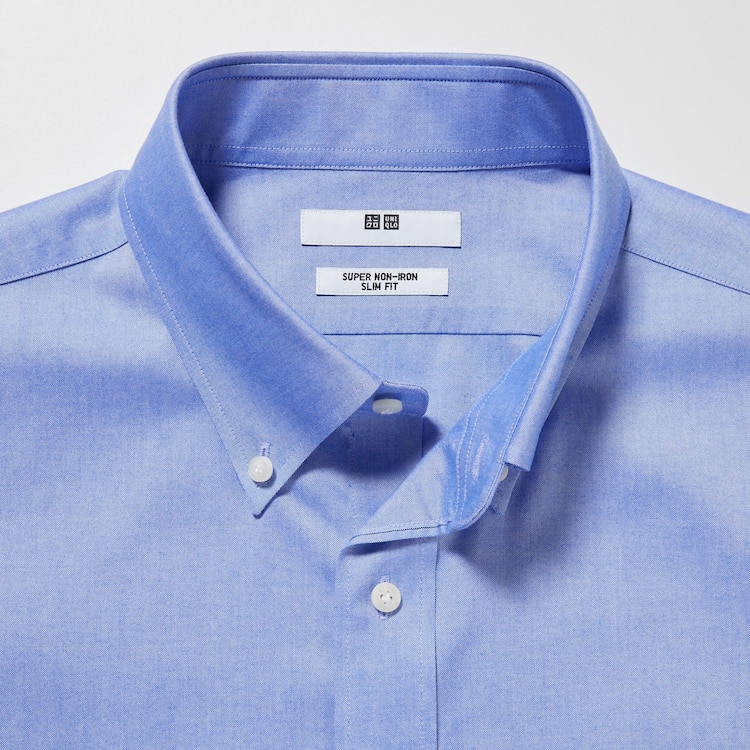 ユニクロ公式 スーパーノンアイロンスリムフィットシャツ（ボタンダウンカラー・Mサイズ・長袖）