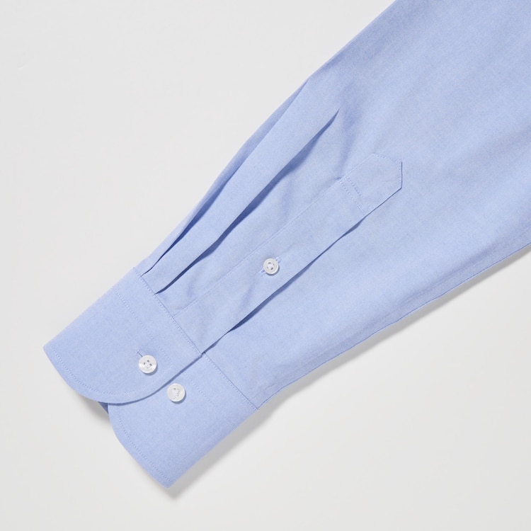 ユニクロ公式 スーパーノンアイロンスリムフィットシャツ（セミワイドカラー・Lサイズ・長袖）