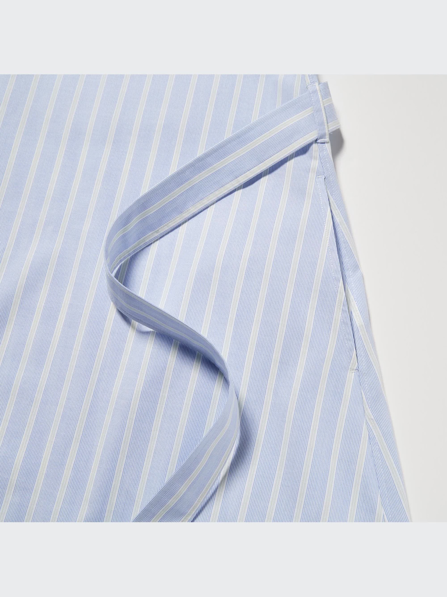 ユニクロ公式 | ストライプコットンAラインシャツワンピース（長袖