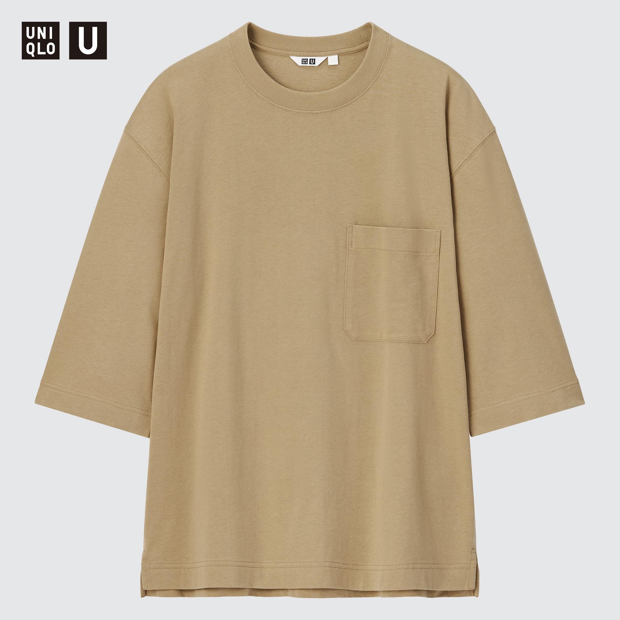 Crew Neck 3 4 Sleeve T Shirt Uniqlo U