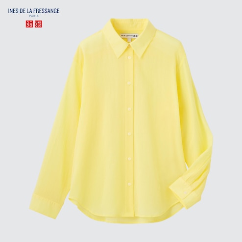 Linen Shirts for Women Casual Long Sleeve Button Down Lapel Tops Solid  Color Loose Comfy T-Shirt Blouses Yellow at  Women's Clothing store