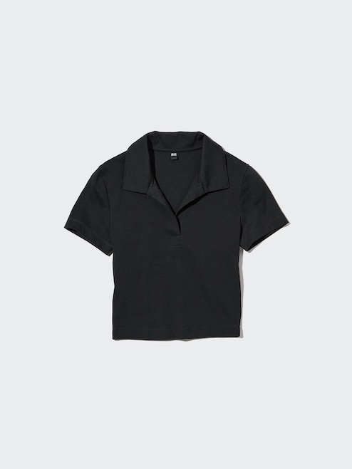 WOMEN'S CROPPED SKIPPER SHORT SLEEVE POLO SHIRT UNIQLO PH