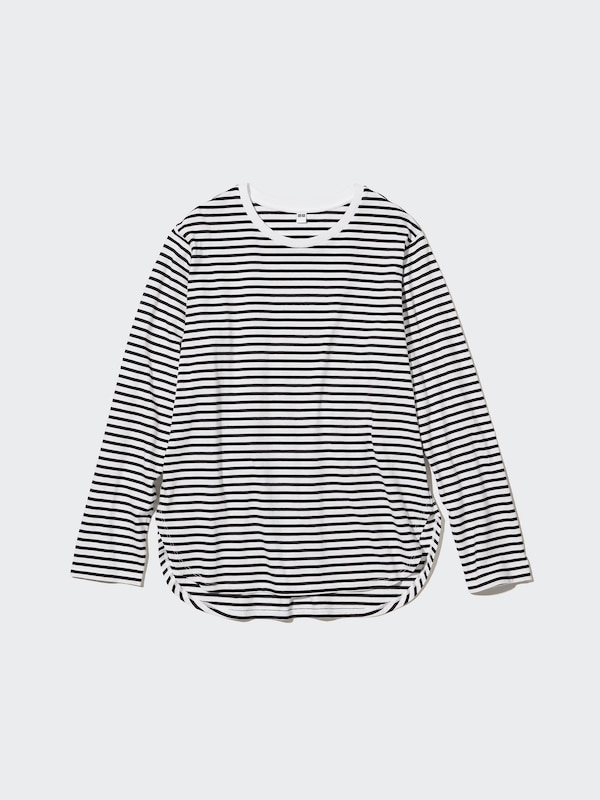 Soft Cotton Round Hem T-Shirt (Striped)