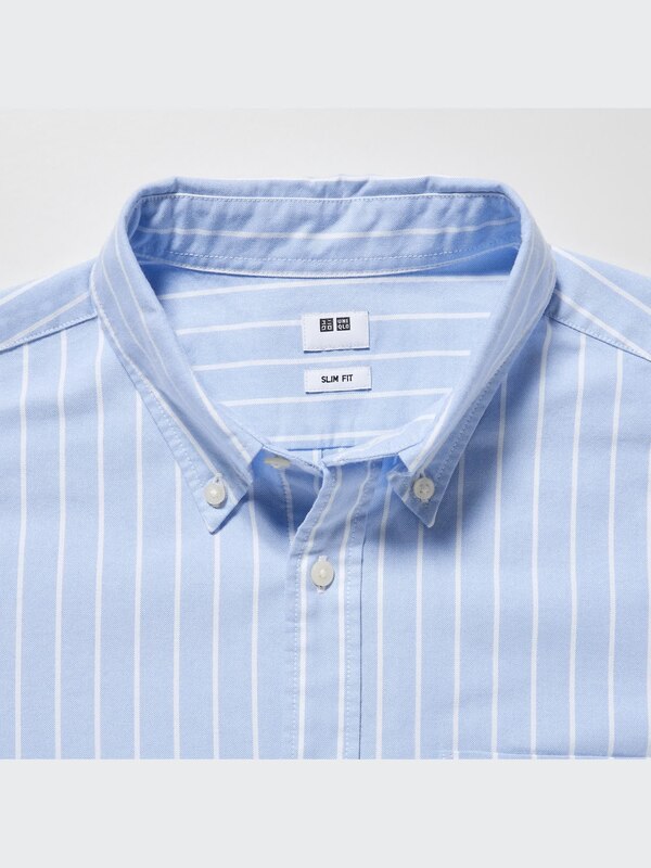 Kemeja Oxford Slim Fit Garis Lengan Panjang