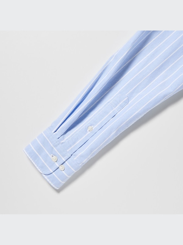 Kemeja Oxford Slim Fit Garis Lengan Panjang