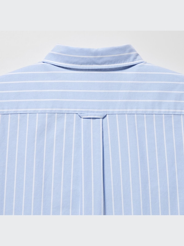 Kemeja Oxford Slim Fit Garis Lengan Panjang