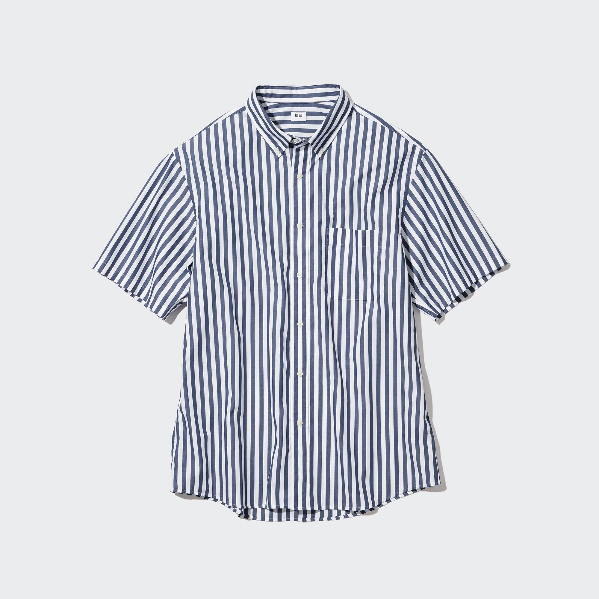 Extra Fine Cotton Striped Short Sleeve Shirt