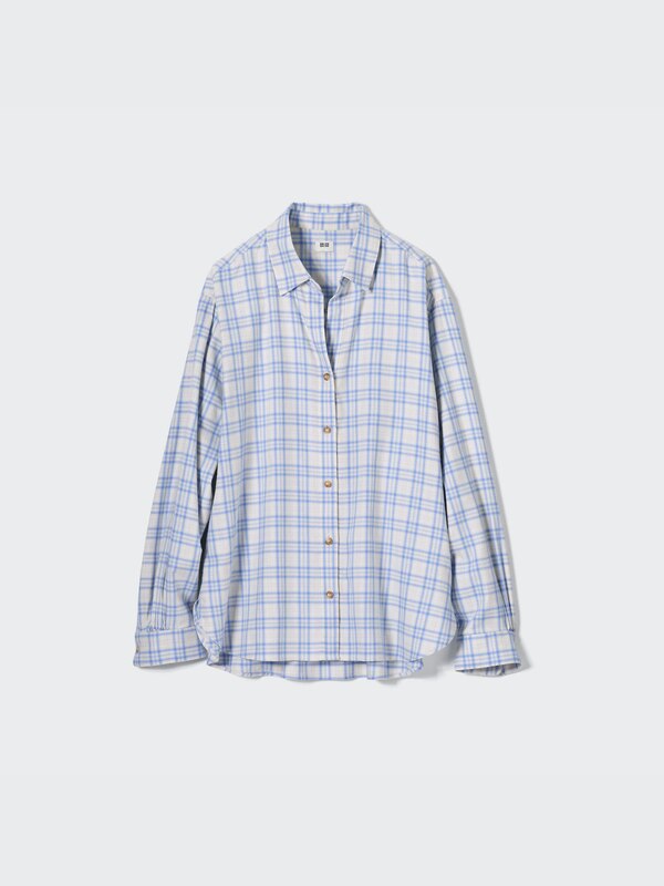 ソフトブラッシュドチェックシャツ（長袖）