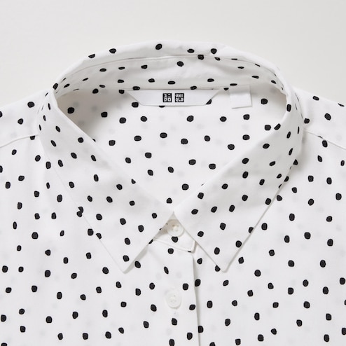 uniqlo polka dot blouse