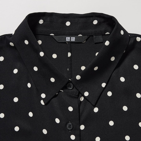 uniqlo polka dot blouse