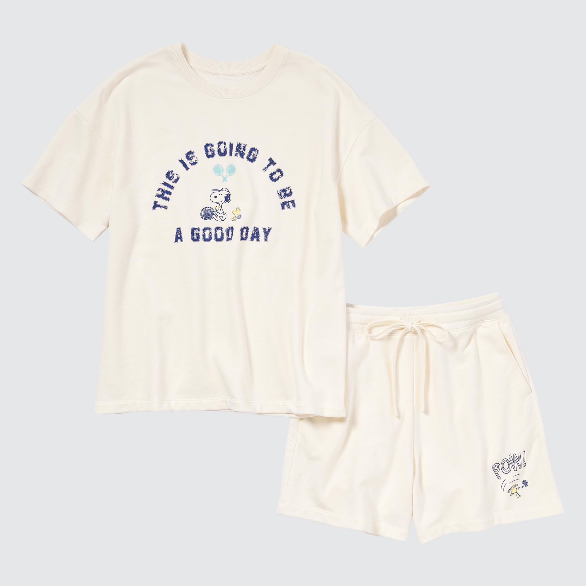 WOMEN S PEANUTS ULTRA STRETCH SHORT SLEEVE SET UNIQLO ID