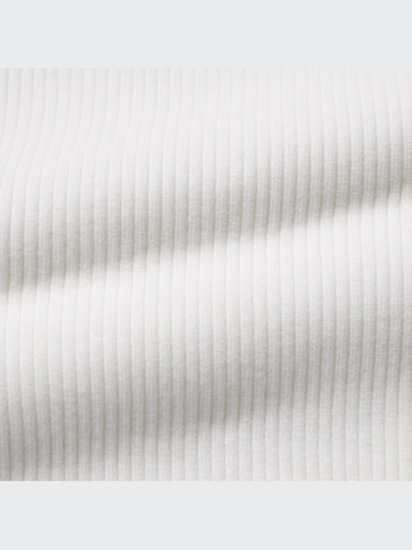 T-Shirt Crop Rib Kerah Persegi Lengan Pendek