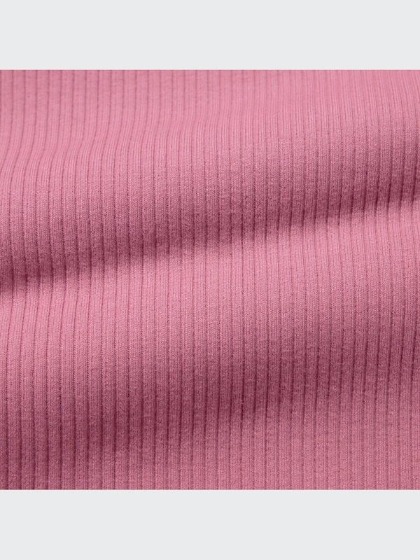 T-Shirt Crop Rib Kerah Persegi Lengan Pendek