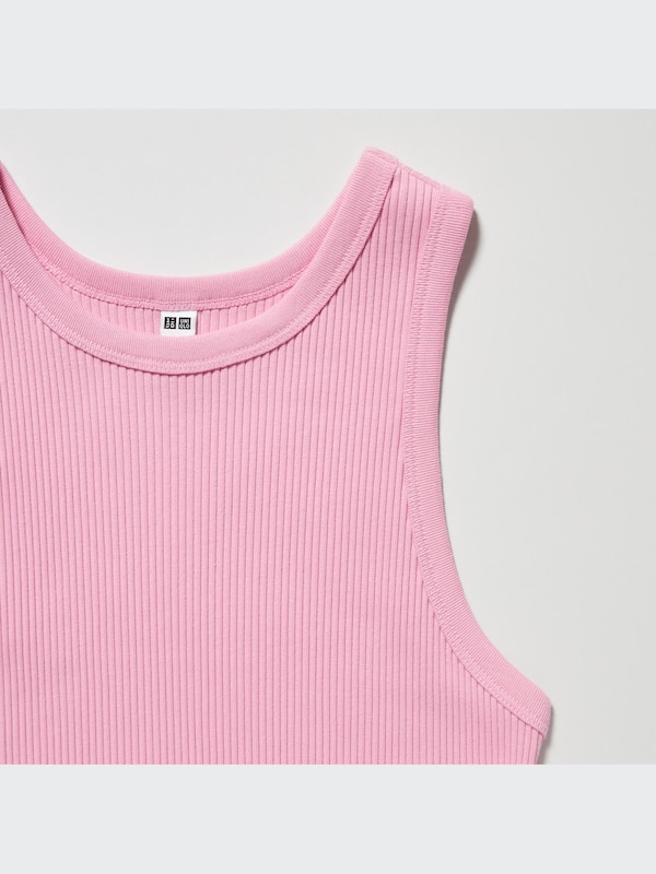 Ribbed Cropped Racer Back Tank Top