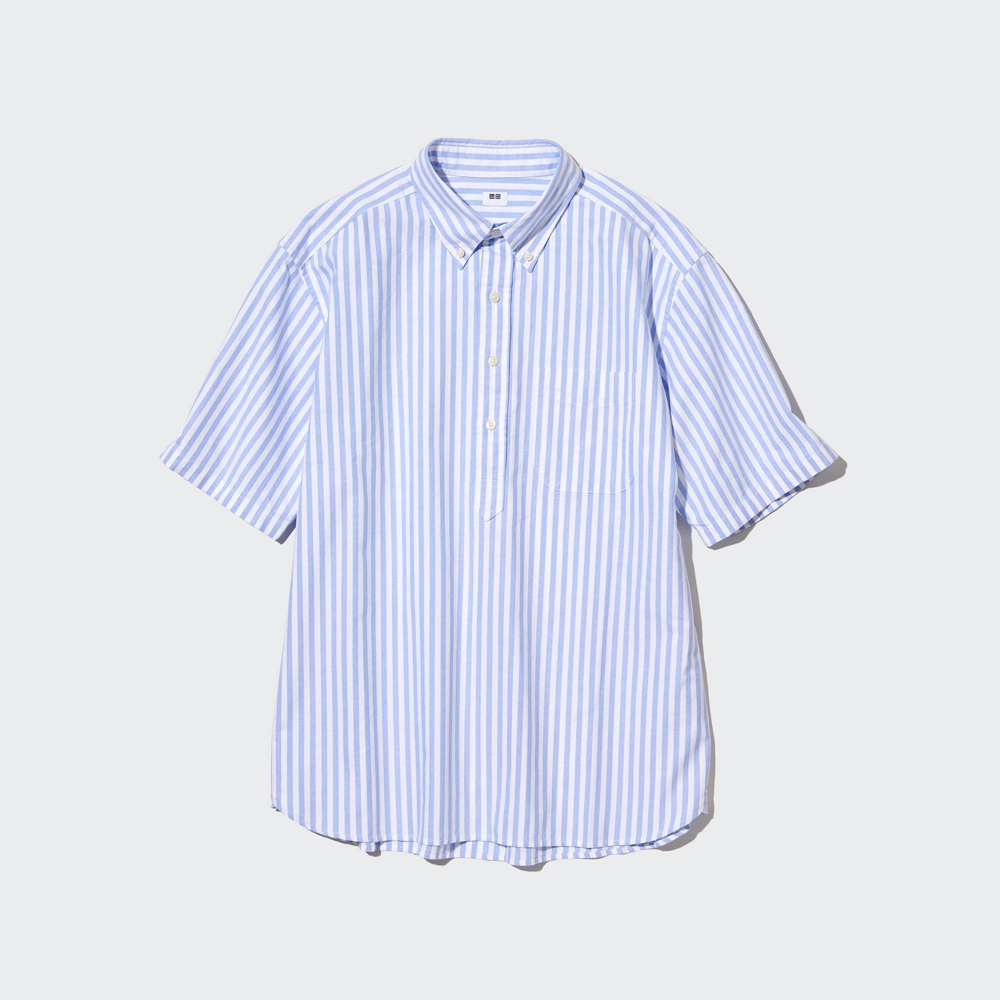 MEN S OXFORD STRIPED SHORT SLEEVE PULL OVER SHIRT UNIQLO PH