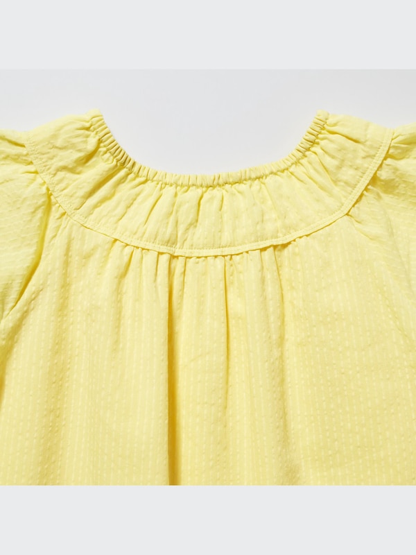 GIRLS Seersucker Gather Short Sleeve Dress