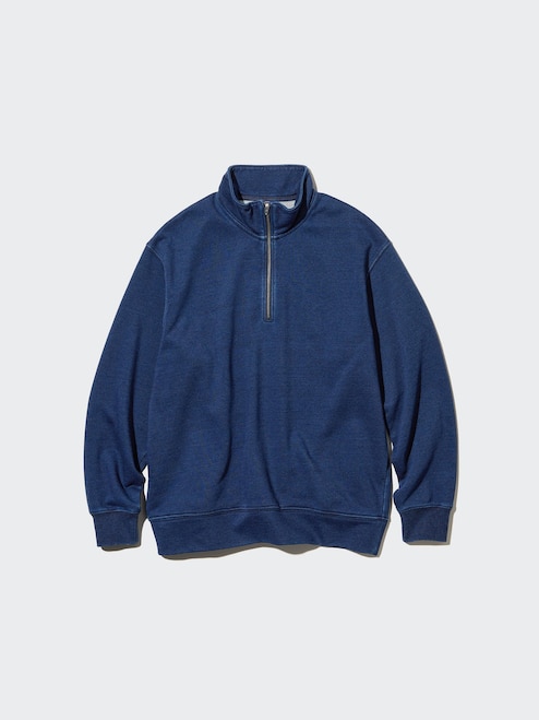 Half-High Collar Stitching Long Sleeve Open-Air Sweatshirt