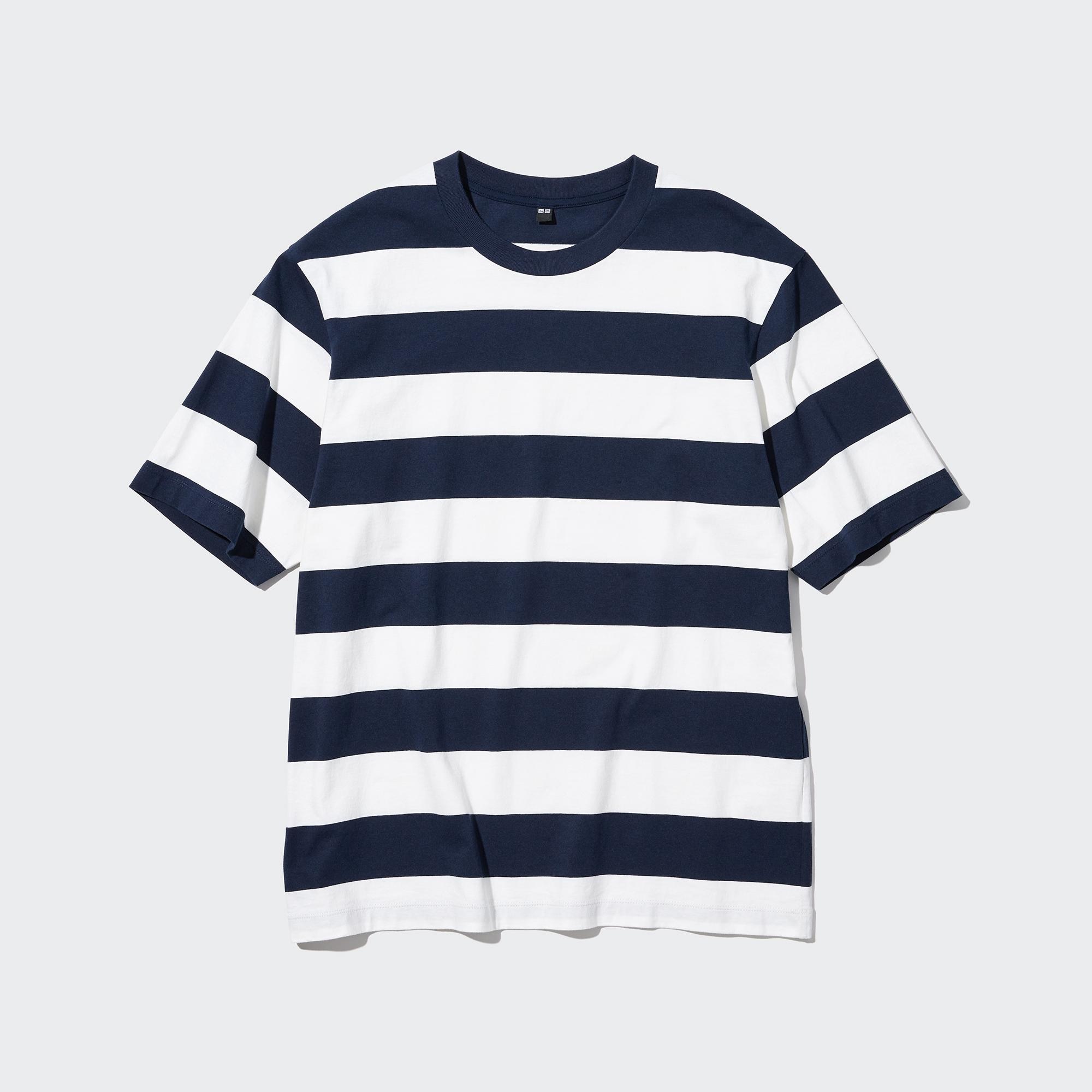 ユニクロ公式 | オーバーサイズボーダーTシャツ(5分袖)