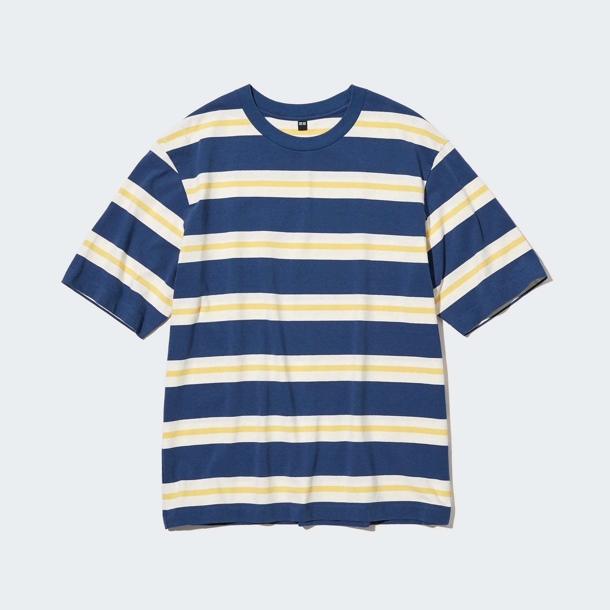 ユニクロ公式 | オーバーサイズボーダーTシャツ(5分袖)