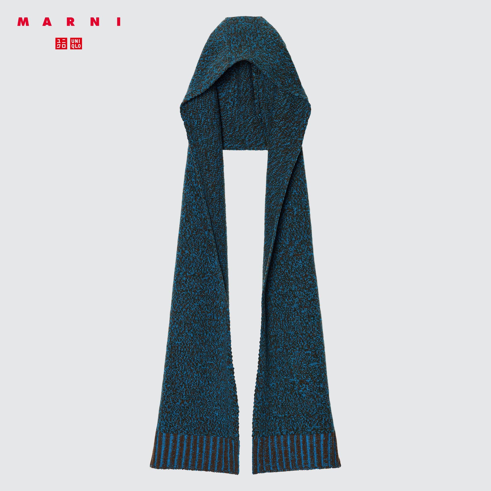MARNI Mix Color Yarn Knitted Hooded Scarf