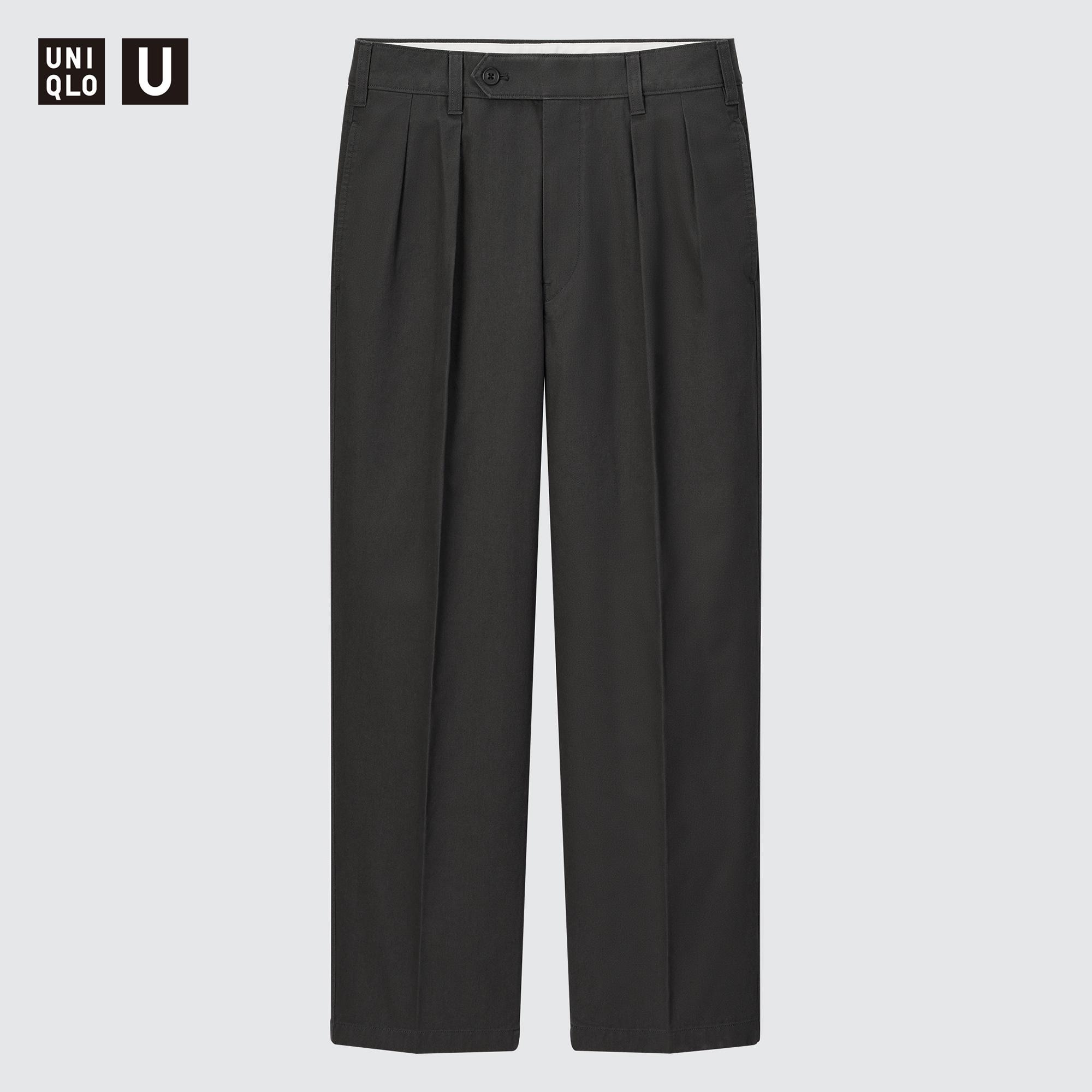 新発売】 UNIQLO U 462842 黒 ブラック 新品 82 ワイドフィットチノ 