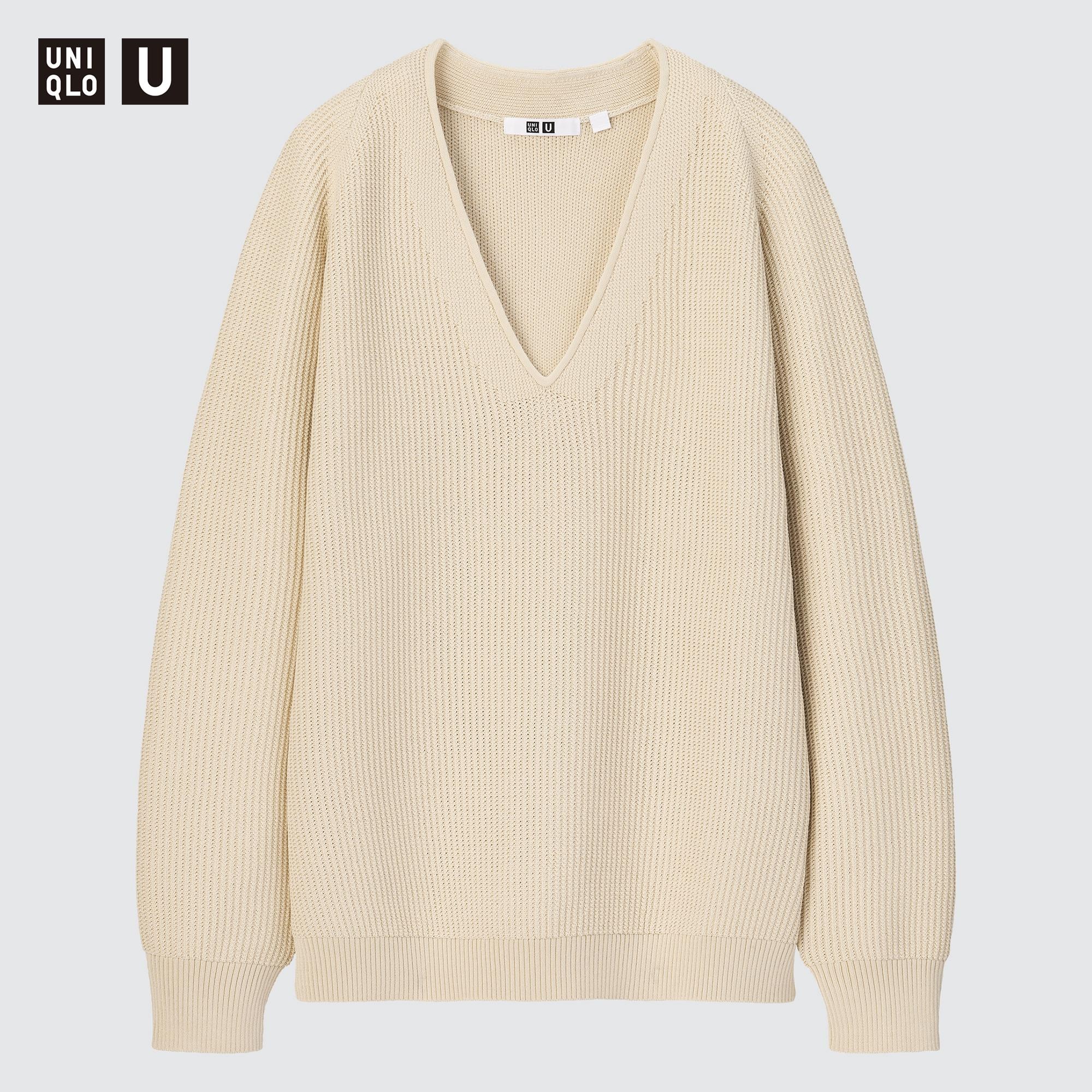 UNIQLO　WOOL100%　薄手　Vネックニットミカーレミカーレスィーム