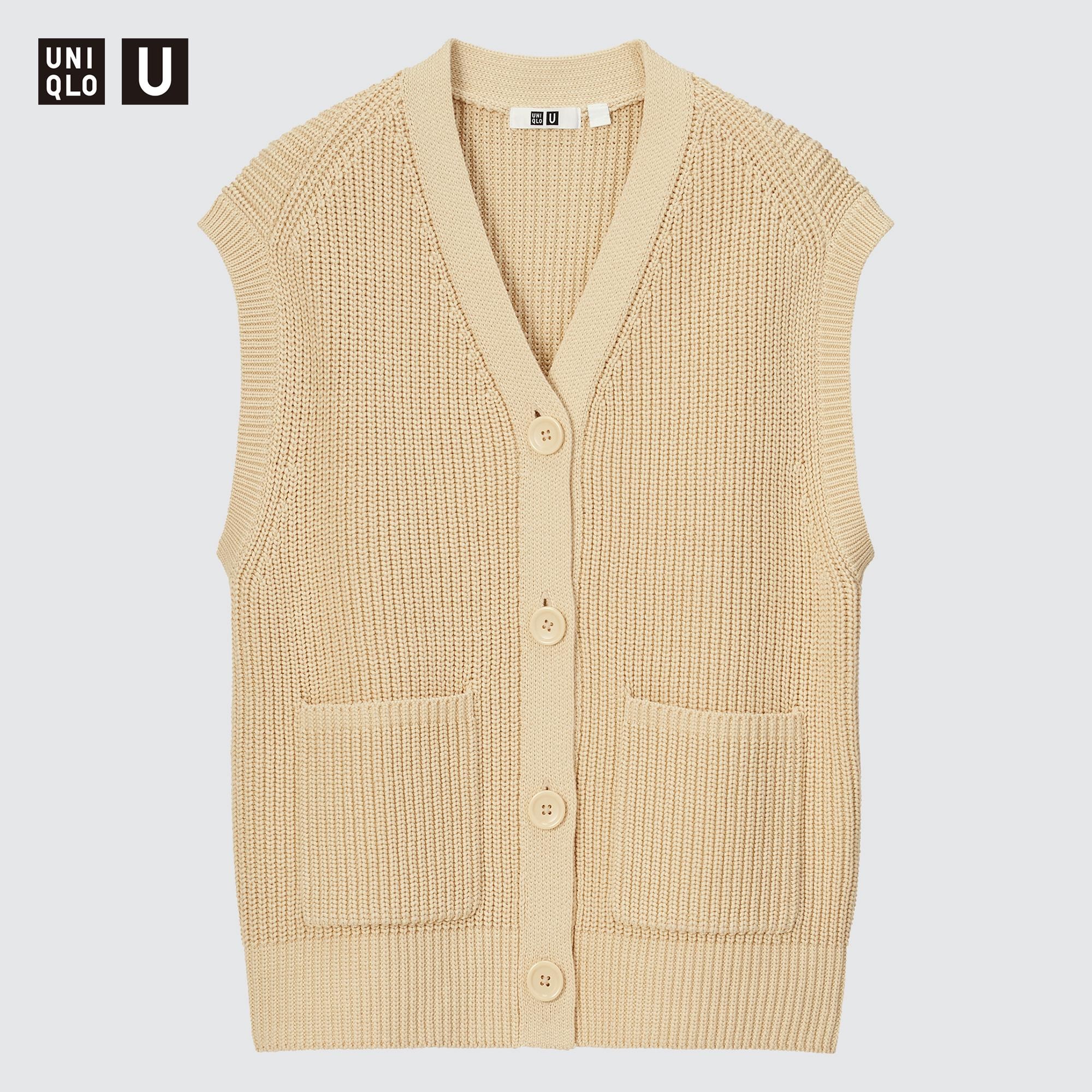 WOMEN'S UNIQLO U V NECK SLEEVELESS CARDIGAN | UNIQLO SG