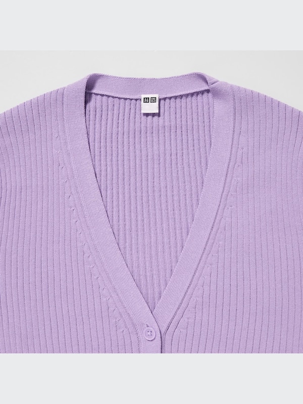 Cardigan Pendek Proteksi Sinar UV Kerah V (Rib)