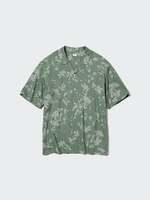 Printed Open Collar Short Sleeve Shirt (Co-ord)