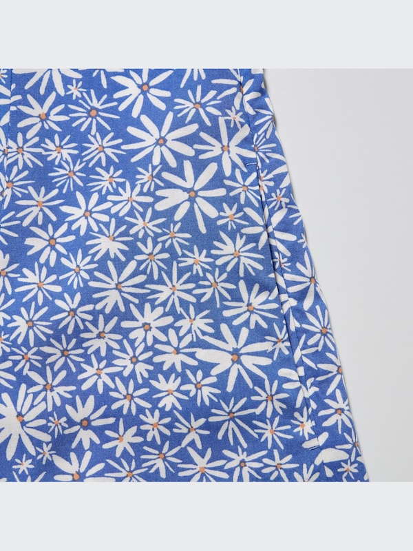 Printed V Neck Short Sleeve Mini Dress