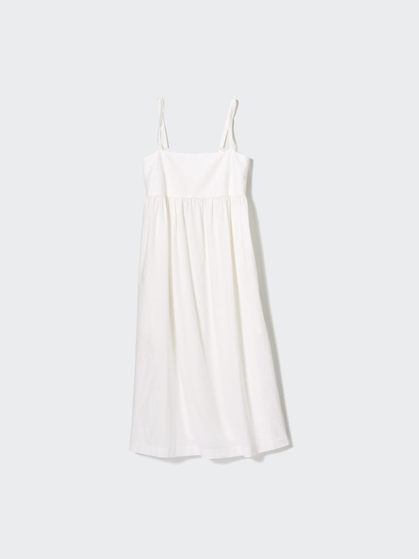 linen blend gathered camisole dress Uniqlo linen blend camisole